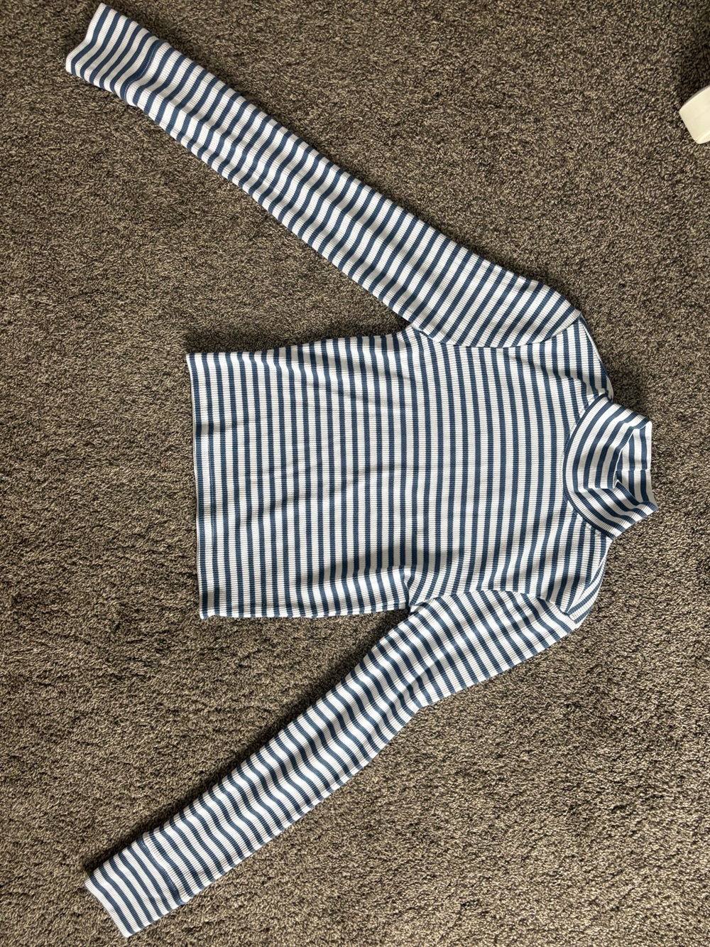 American Eagle Striped Blue and White Turtleneck Long Sleeve Top